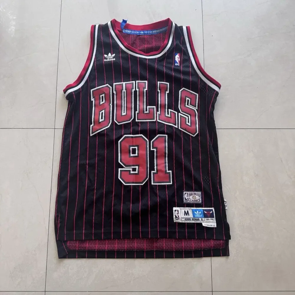 Vintage Adidas Chicago Bulls Dennis Rodman #91 Hardwood Classics Jersey M +2 NWT